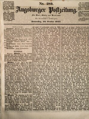 Augsburger Postzeitung Donnerstag 16. Oktober 1845