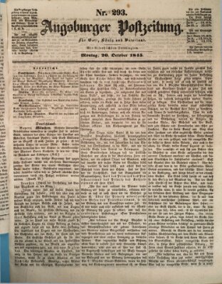 Augsburger Postzeitung Montag 20. Oktober 1845