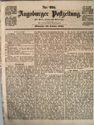 Augsburger Postzeitung Mittwoch 22. Oktober 1845