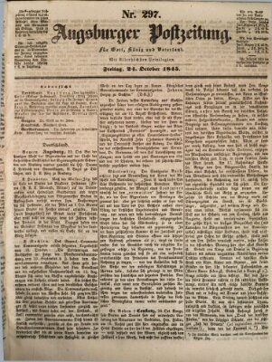 Augsburger Postzeitung Freitag 24. Oktober 1845