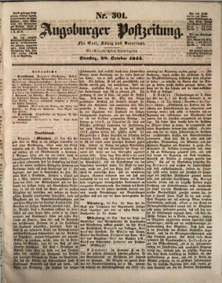 Augsburger Postzeitung Dienstag 28. Oktober 1845