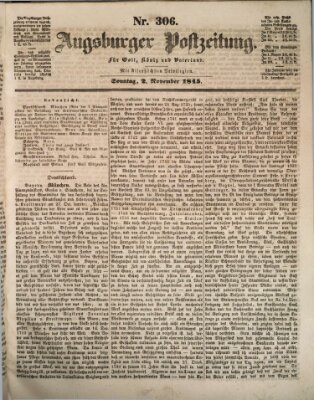 Augsburger Postzeitung Sonntag 2. November 1845