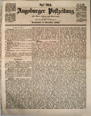 Augsburger Postzeitung Samstag 8. November 1845