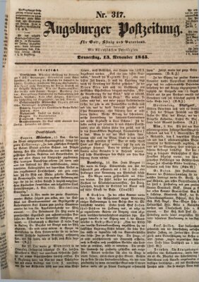 Augsburger Postzeitung Donnerstag 13. November 1845