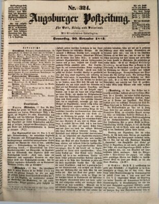 Augsburger Postzeitung Donnerstag 20. November 1845