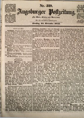 Augsburger Postzeitung Dienstag 25. November 1845