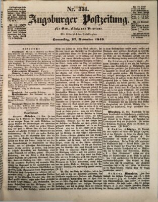 Augsburger Postzeitung Donnerstag 27. November 1845