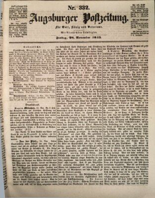 Augsburger Postzeitung Freitag 28. November 1845