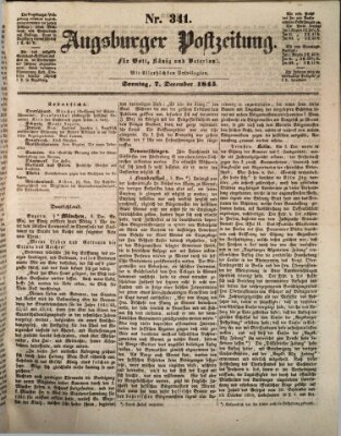 Augsburger Postzeitung Sonntag 7. Dezember 1845