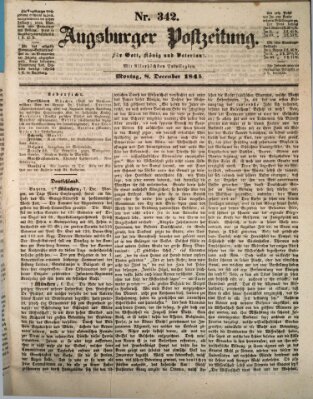 Augsburger Postzeitung Montag 8. Dezember 1845