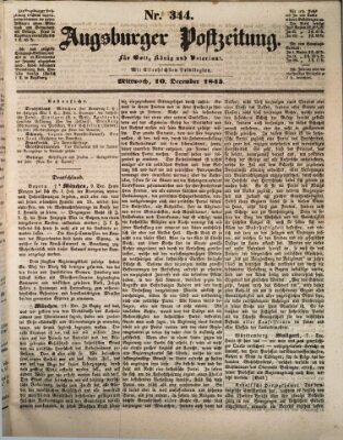 Augsburger Postzeitung Mittwoch 10. Dezember 1845