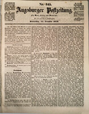 Augsburger Postzeitung Donnerstag 11. Dezember 1845