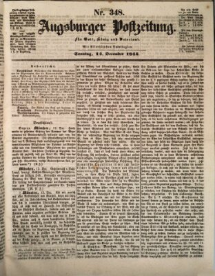 Augsburger Postzeitung Sonntag 14. Dezember 1845