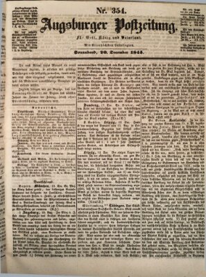 Augsburger Postzeitung Samstag 20. Dezember 1845