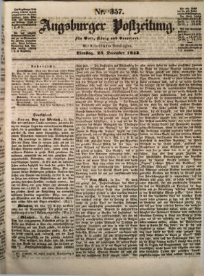 Augsburger Postzeitung Dienstag 23. Dezember 1845