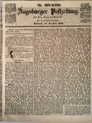 Augsburger Postzeitung Mittwoch 24. Dezember 1845