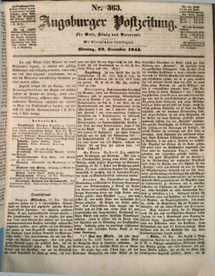 Augsburger Postzeitung Montag 29. Dezember 1845