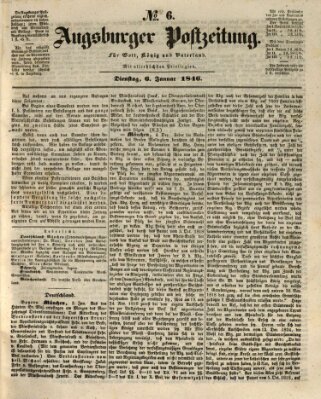 Augsburger Postzeitung Dienstag 6. Januar 1846