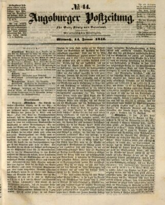 Augsburger Postzeitung Mittwoch 14. Januar 1846