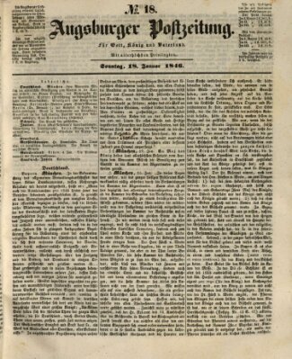 Augsburger Postzeitung Sonntag 18. Januar 1846