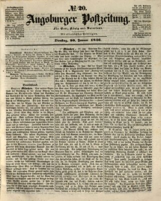 Augsburger Postzeitung Dienstag 20. Januar 1846