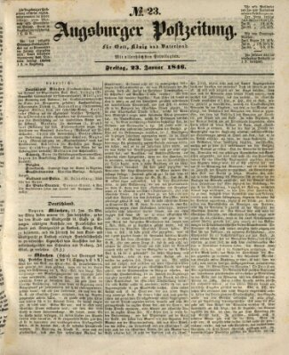 Augsburger Postzeitung Freitag 23. Januar 1846