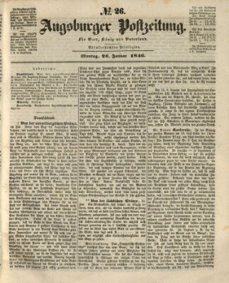 Augsburger Postzeitung Montag 26. Januar 1846