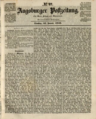 Augsburger Postzeitung Dienstag 27. Januar 1846