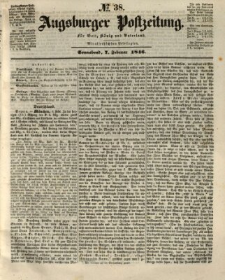 Augsburger Postzeitung Samstag 7. Februar 1846