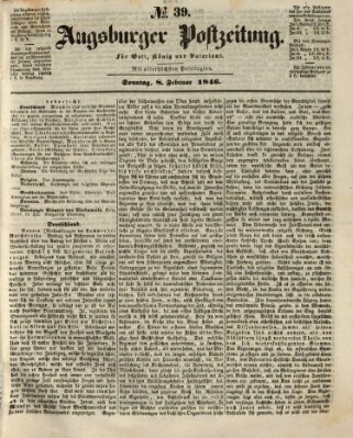 Augsburger Postzeitung Sonntag 8. Februar 1846