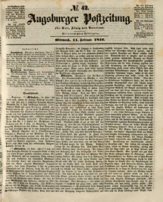 Augsburger Postzeitung Mittwoch 11. Februar 1846