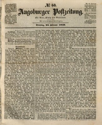 Augsburger Postzeitung Sonntag 22. Februar 1846