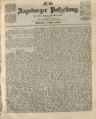 Augsburger Postzeitung Mittwoch 4. März 1846