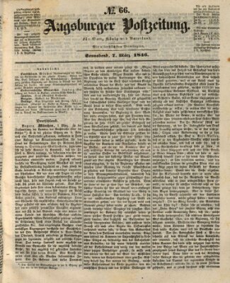 Augsburger Postzeitung Samstag 7. März 1846