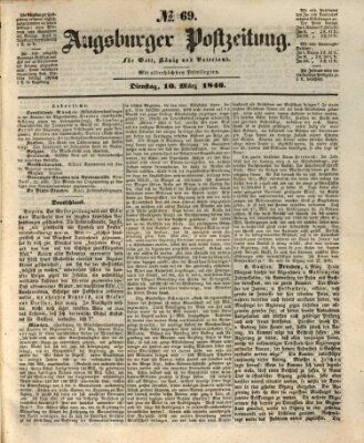 Augsburger Postzeitung Dienstag 10. März 1846