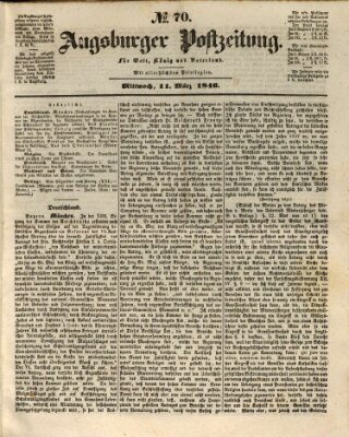 Augsburger Postzeitung Mittwoch 11. März 1846