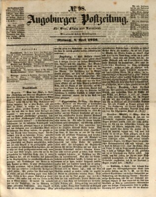 Augsburger Postzeitung Mittwoch 8. April 1846