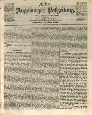 Augsburger Postzeitung Donnerstag 16. April 1846