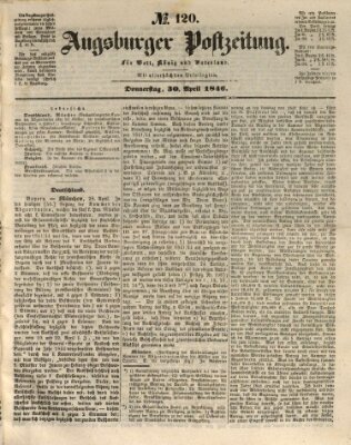 Augsburger Postzeitung Donnerstag 30. April 1846