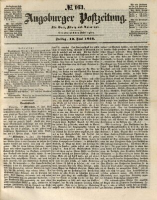 Augsburger Postzeitung Freitag 12. Juni 1846