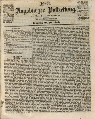 Augsburger Postzeitung Donnerstag 25. Juni 1846