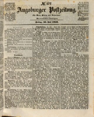 Augsburger Postzeitung Freitag 26. Juni 1846