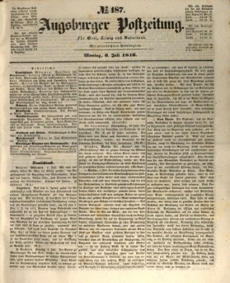 Augsburger Postzeitung Montag 6. Juli 1846