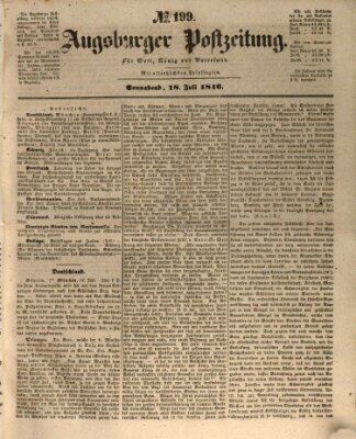 Augsburger Postzeitung Samstag 18. Juli 1846