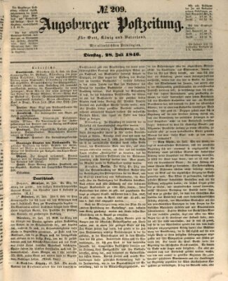 Augsburger Postzeitung Dienstag 28. Juli 1846