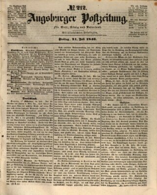 Augsburger Postzeitung Freitag 31. Juli 1846