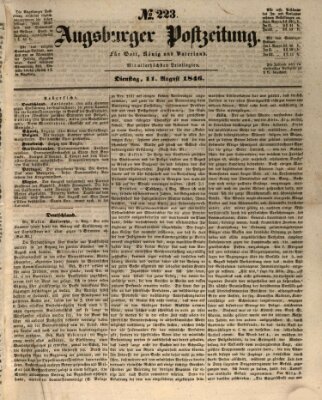 Augsburger Postzeitung Dienstag 11. August 1846