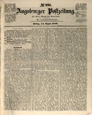 Augsburger Postzeitung Freitag 14. August 1846