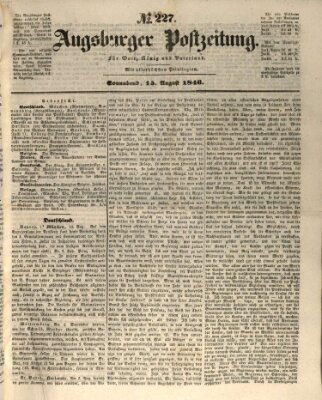 Augsburger Postzeitung Samstag 15. August 1846