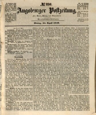 Augsburger Postzeitung Montag 24. August 1846